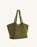 Kiana Large Capacity Tote Bag - Dark Olive