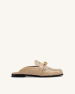 Elowen Woven Horsebit Mule Loafers - Khaki