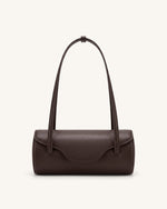 Solenne Barrel Shoulder Bag - Dark Brown