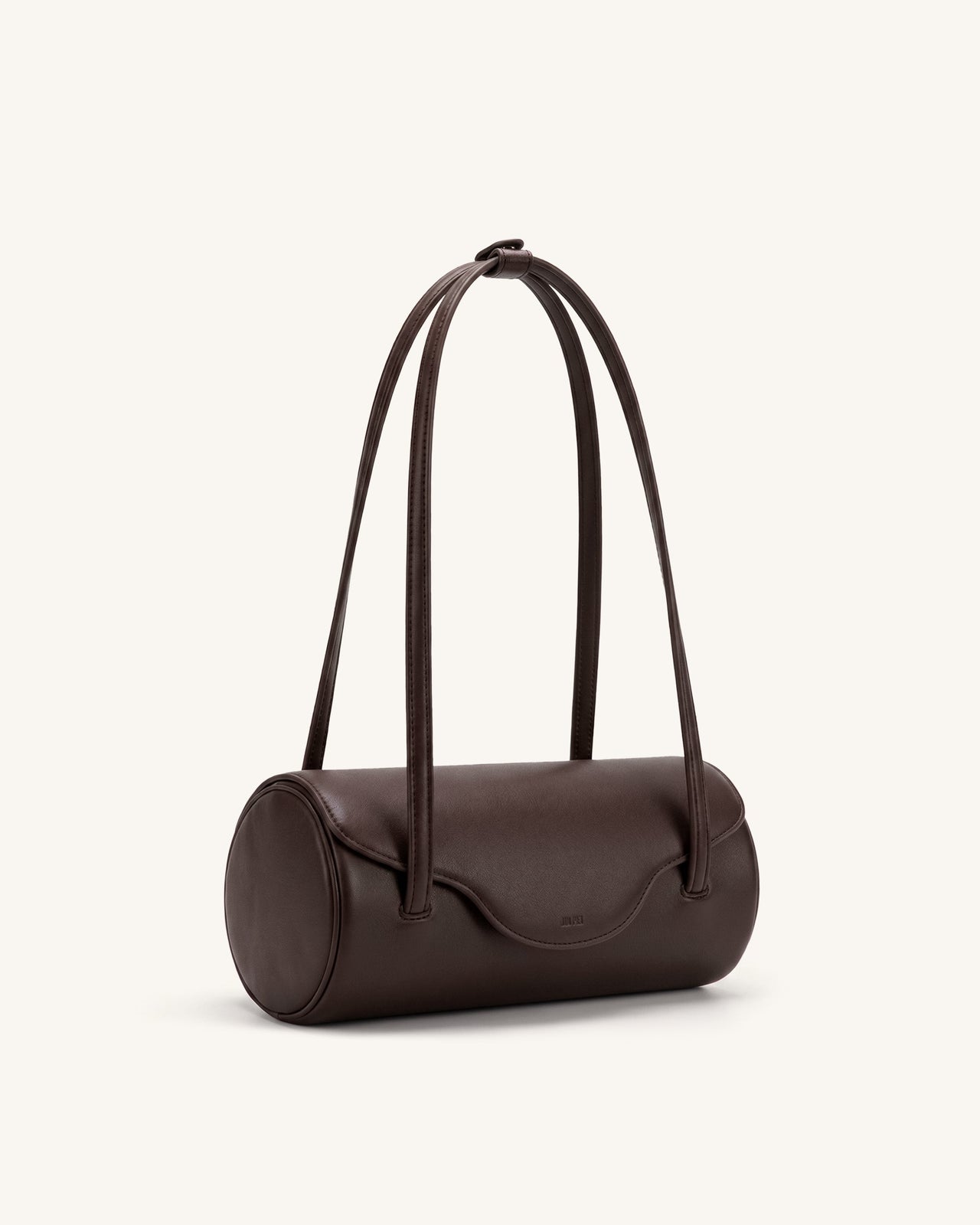 Solenne Barrel Shoulder Bag - Dark Brown