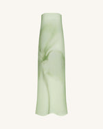 Watercolor Floral Print Strapless Maxi Dress - Green