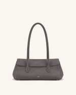 Solenne Faux Suede East-West Shoulder Bag - Taupe
