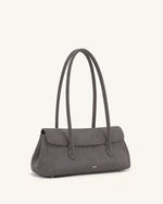 Solenne Faux Suede East-West Shoulder Bag - Taupe