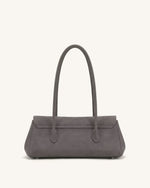 Solenne Faux Suede East-West Shoulder Bag - Taupe