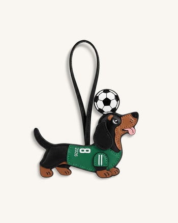 World Cup Dachshund Soccer Jersey Bag Charm - Green