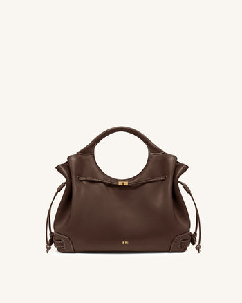 Virelle Drawstring Tote Bag - Brown