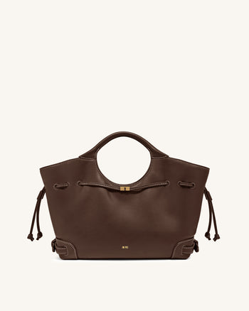 Virelle Drawstring Tote Bag - Brown