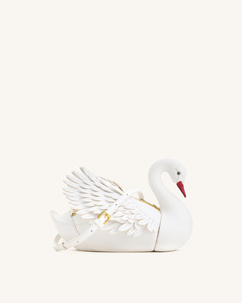 Alani Swan Shaped Crossbody Bag - White