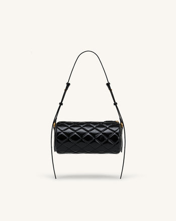 Lucienne Dachshund Quilted Chain Shoulder Bag - Black