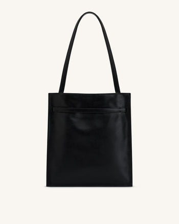 Noelle Belted Tote Bag - Black