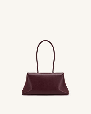 Selene Lock Flap Shoulder Bag - Burgundy