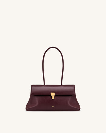 Selene Lock Flap Shoulder Bag - Burgundy