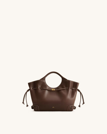 Virelle Drawstring Tote Bag - Brown