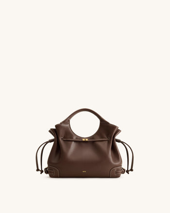 Virelle Drawstring Tote Bag - Brown