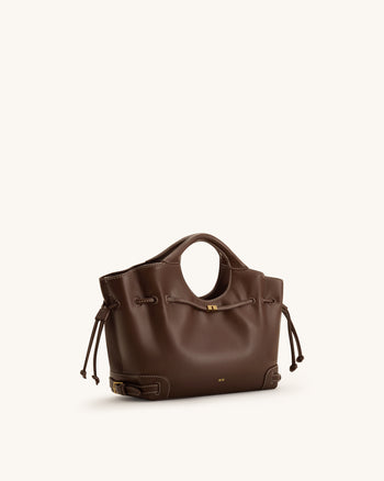 Virelle Drawstring Tote Bag - Brown