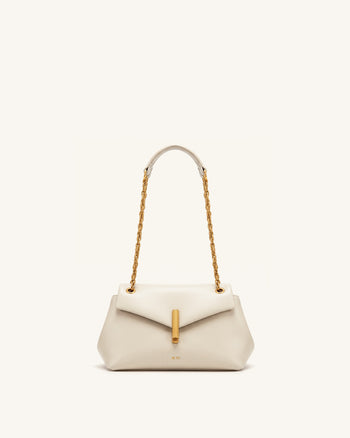 Valerie Chain Flap Shoulder Bag - Cream White