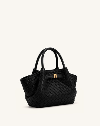 Hana Mini Weave Tote Bag - Black