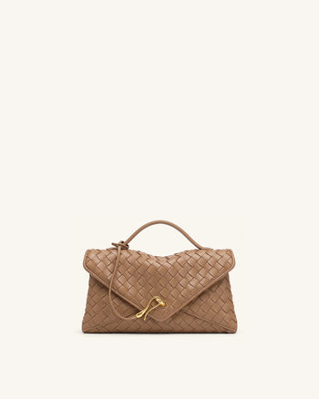 Celeste Woven Envelope Bag - Mocha Brown