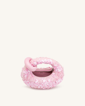 Abacus Sequin Mini Top Handle Bag - Pink