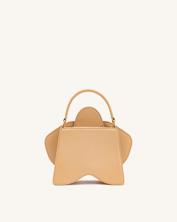 Flora Orchid Shaped Top Handle Bag - Champagne
