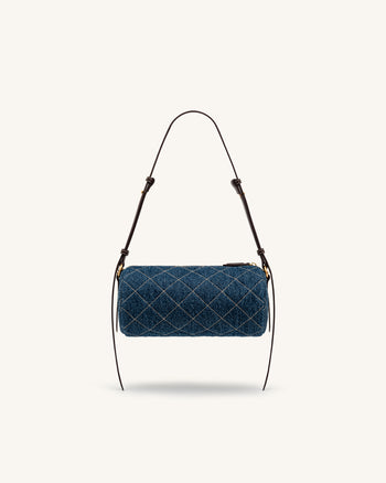 Lucienne Dachshund Quilted Chain Shoulder Bag - Blue Denim
