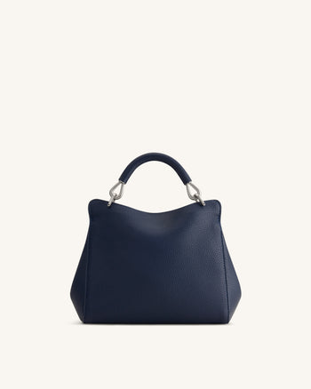 Lucia Classic Top Handle Bag - Navy Blue