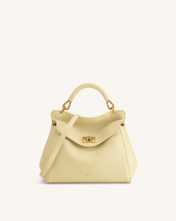 Lucia Classic Top Handle Bag - Light Yellow