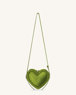 Arlene Velvet Heart Shaped Bag - Green