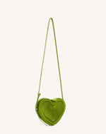 Arlene Velvet Heart Shaped Bag - Green