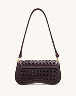 Joy Woven Shoulder Bag - Dark Red