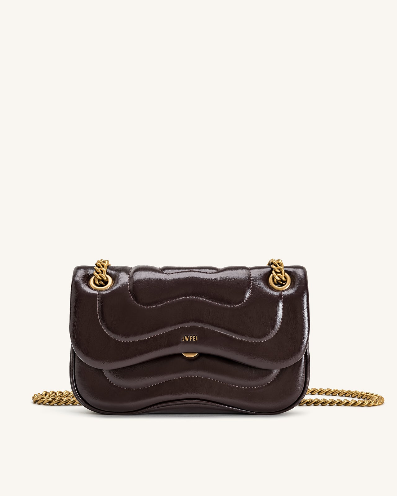 Tina Quilted Chain Crossbody - Deep Claret Brown