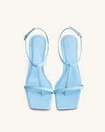 Charlotte Strappy Heels with Spherical Heel - Sky Blue