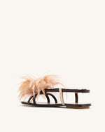 Fluffy Flats Sandals-Brown