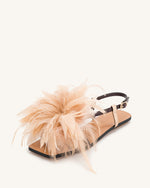 Fluffy Flats Sandals-Brown