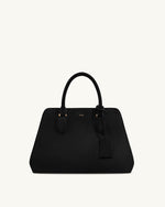 Lara Faux Suede Tote Bag - Black