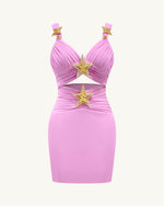 Mini Dress with Star Details - Pink