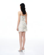 Lysandra 3D Floral Sequin Mini Dress - White