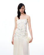 Galadriel 3D Floral Sequin Maxi Dress - White