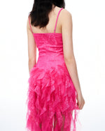 Selene 3D Floral Lace Mini Dress - Pink