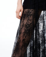 Indigo Floral Lace Dress - Black