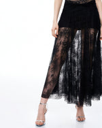 Indigo Floral Lace Dress - Black