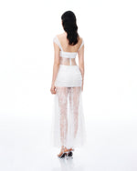Fiorentina 3D Floral Lace Dress - White