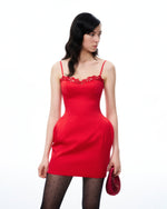 Calypso Lace Mini Dress - Red