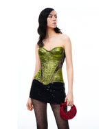 Serenade Floral Lace Corset - Green
