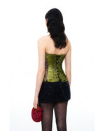 Serenade Floral Lace Corset - Green