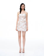 Serafina Floral Embroidered Mini Dress - White