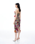 Isolde 3D Floral Embroidered Maxi Dress - Black Multi