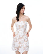 Leander Embroidered Lace Mini Dress - White