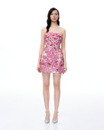 Seraphim Floral Embroidered Mini Dress - Rose Red