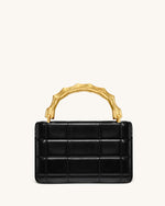 Kaia Bamboo Metal Handle Handbag - Black